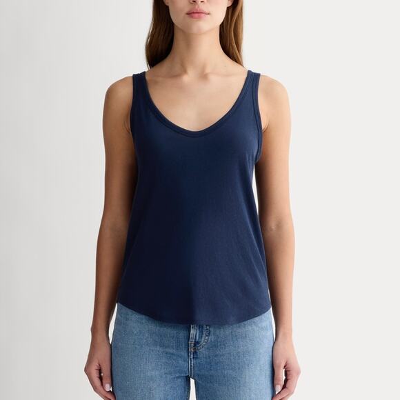 Everlane Tops - Everlane Cotton Air Tank Top in navy Size S NWOT